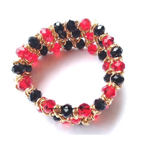 Womens Red/Black Bracelet - Beyond Glamour Africa