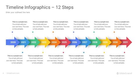 12 Steps Timeline Infographics PowerPoint Template Designs - SlideGrand