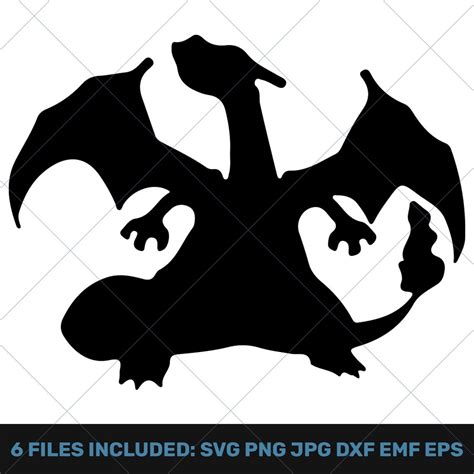 Charizard Silhouette Vector Pokemon Svg Png Jpg Dxf Emf Eps - Etsy