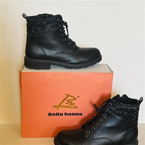 🖤 Black Winter Combat Boots Size 10🖤 Black winter... - Depop