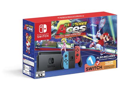 Nintendo Switch Console, Neon Blue & Neon Red with Mario Tennis Aces ...