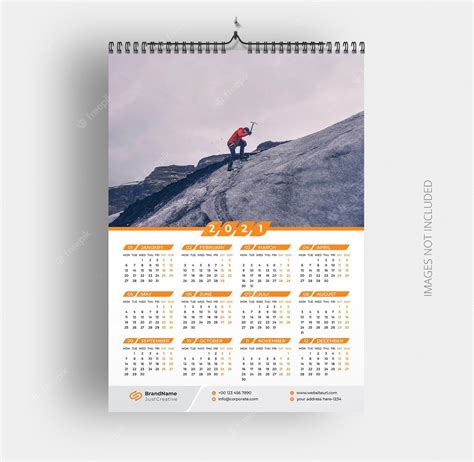 Premium Vector | Wall Calendar Template