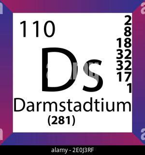 Ds Darmstadtium Chemical Element Periodic Table. Single vector ...