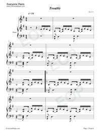 Trouble-Coldplay Free Piano Sheet Music & Piano Chords