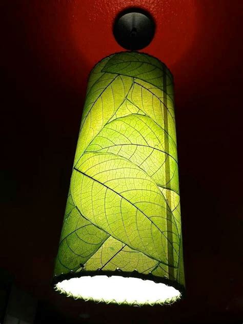 Decoupage leaves (fake or real) onto lampshade. | Diy lamp shade, Diy pendant light, Handmade ...