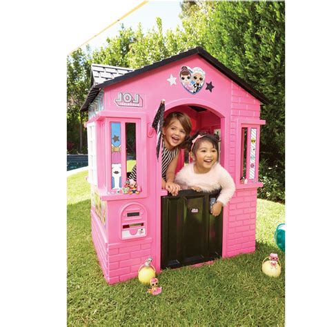 Outdoor Playhouse For Girls Kids Cottage Pink LOL