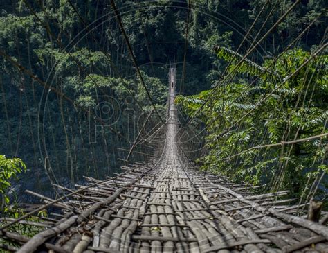 Image of Pangin hanging bridge in Pasighat, Arunachal.-BQ793152-Picxy