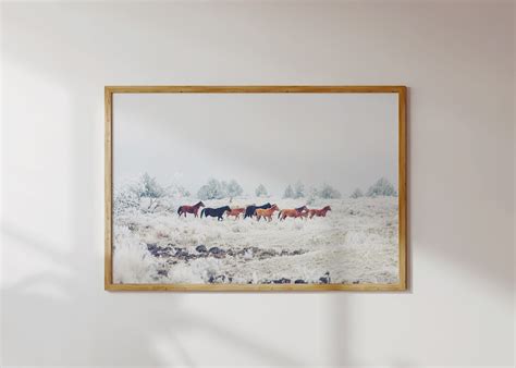 Winter Horse Print Horse Photography, Christmas Horses, Western Decor, Snowy Horse Art Print ...