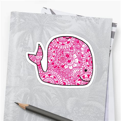 "Whale: Pink" Sticker by MRLdesigns | Redbubble