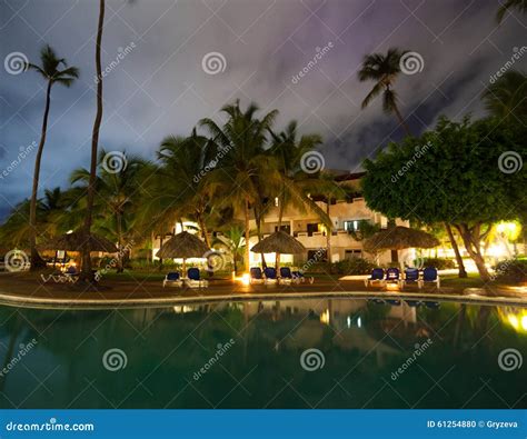 Hotel Swimming Pool at Night Stock Photo - Image of design, paradise: 61254880