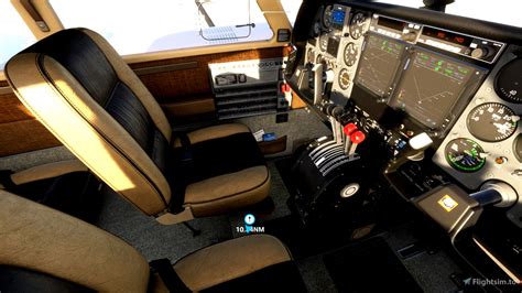 Cessna 310 two-tone beige dark interior design for Microsoft Flight Simulator | MSFS