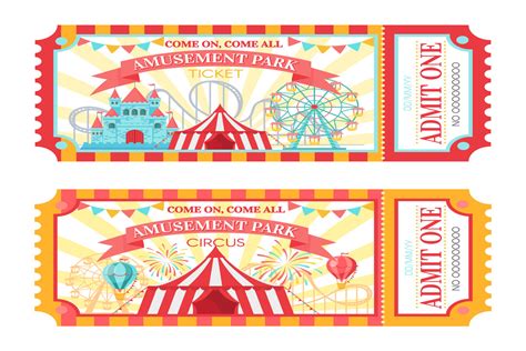 Amusement Park Ticket Graphic by tartila.stock · Creative Fabrica