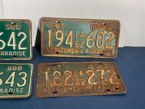 1962 Louisiana License Plate Truck Sportsman's Paradise (Quantity 4) Lot 5 | #4540728448