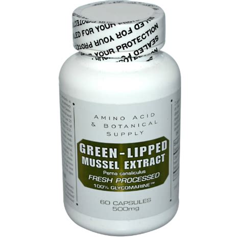 Green-Lipped Mussel Extract 500mg 60 cap, $0.00ea from Amino Acid and ...