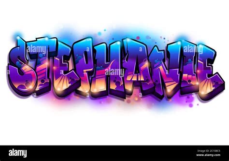 Stephanie Name Text Graffiti Word Design Stock Photo - Alamy