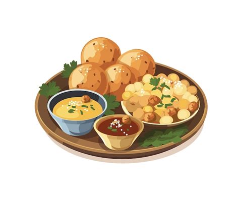 Premium Vector Indian Cuisine Golgappa Pani Puri Vector Illustration ...