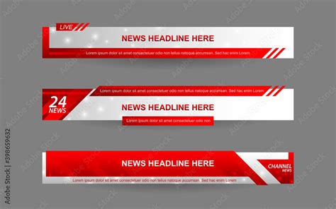 Set collection vector of Broadcast News Lower Thirds Template layout ...