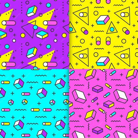 Free Vector | Memphis design pattern set