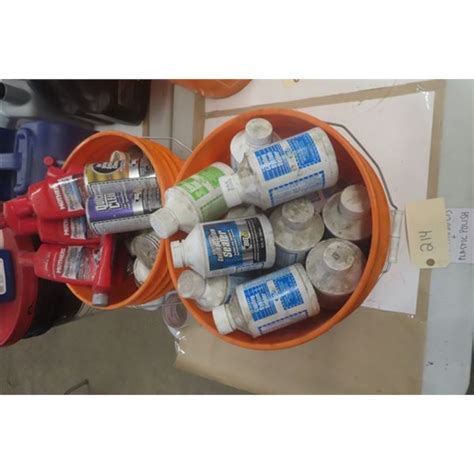 2 Buckets of Assorted BG Products: Coolant System Sealer, Air Intake ...