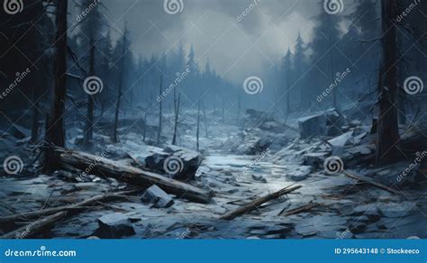 Abandoned Winter Forest: Chaotic Realism in 2d Game Art Stock Illustration - Illustration of ...