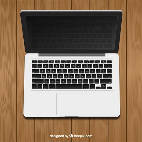 Free Vector | Realistic laptop in top view