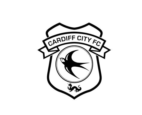 Cardiff City Club Logo Black Symbol Premier League Football Abstract Design Vector Illustration ...