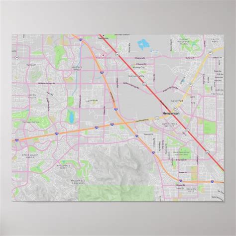 Henderson, Nevada, USA Street Map Poster | Zazzle.ca