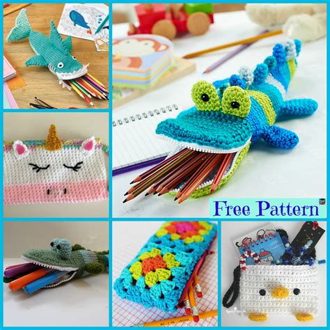 8 Cutest Crocheted Pencil Case - Free Patterns - DIY 4 EVER