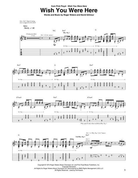 Wish You Were Here by Pink Floyd - Guitar Tab - Guitar Instructor