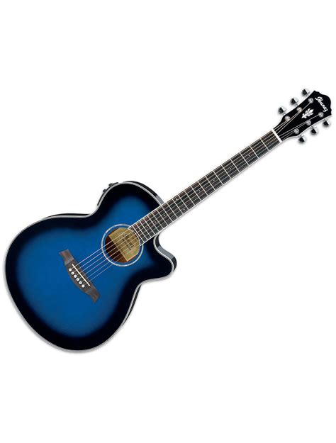 Ibanez AEG10II 6-String Acoustic-Electric Guitar - Transparent Blue Sunburst Gloss