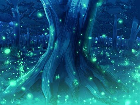 Anime Landscape: Magical Forest (Anime Background) (day, magic & night)