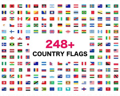 All Country Flags Svgs 248 Flags of Nations World Clip - Etsy