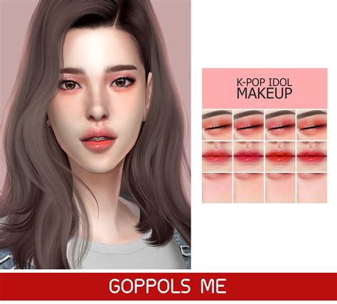 GPME Kpop Idol Makeup | Sims 4, The sims 4 skin, Sims 4 anime