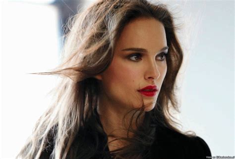 face, celebrity, black clothing, actress, Natalie Portman, looking away, red lipstick, women, HD ...