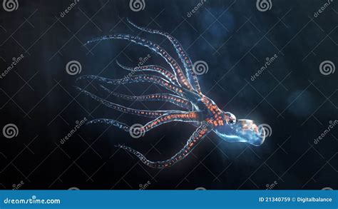 Deep sea octopus stock illustration. Illustration of aqua - 21340759