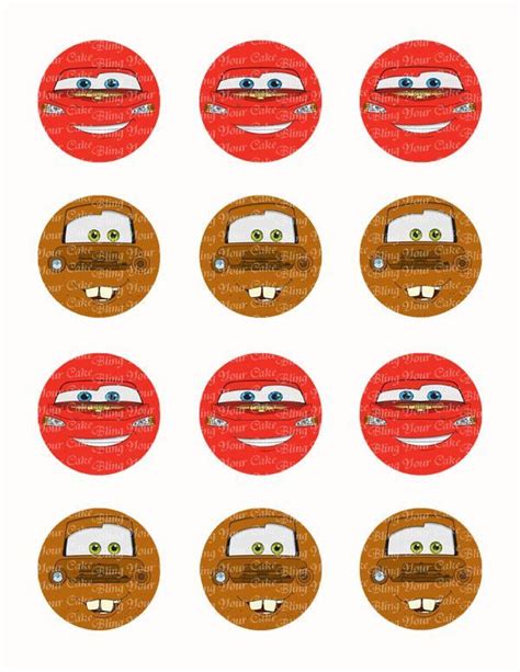 Disney Cars Lightning McQueen & Tow Mater Face Edible Icing Sheet Cake ...