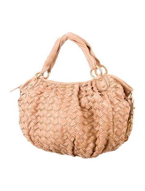 Miu Miu Woven Leather Bag - Handbags - MIU52075 | The RealReal