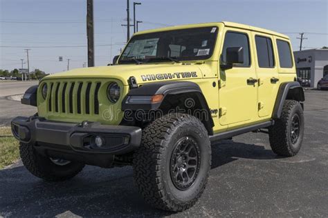 Jeep Wrangler Display at a Stellantis Dealership. Jeep Offers the Wrangler in Sport, Sahara, and ...