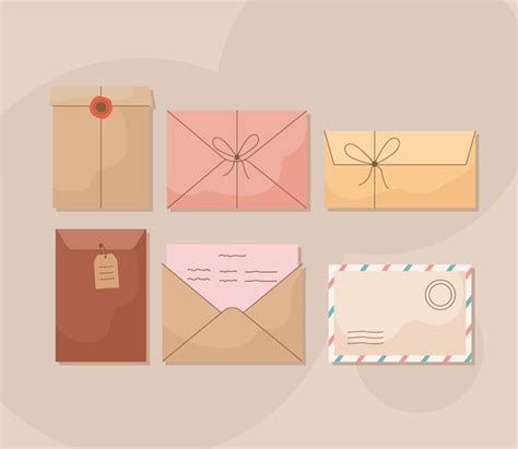 Free Vector | Six card envelopes