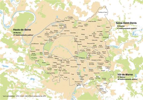 Paris inner suburbs map - Map of Paris inner suburbs (France)