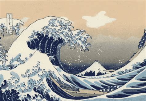 When GIFs Meet Traditional Japanese Art | Japanese wave painting ...