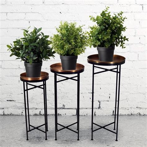 30.2-in Copper/Black Indoor/Outdoor Round Steel Plant Stand at Lowes.com