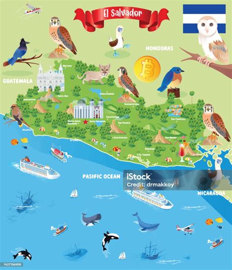 Ilustración de Mapa De Dibujos Animados De El Salvador y más Vectores Libres de Derechos de San ...