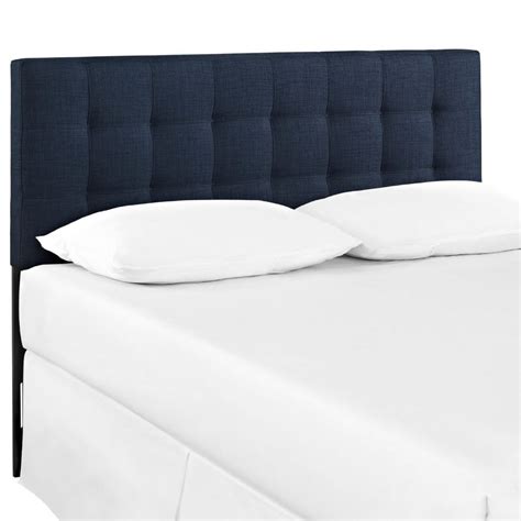 Navy blue upholstered headboard - The Handyman's Daughter