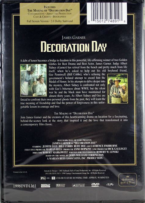 Decoration Day James Garner NEW DVD Hallmark Gold Crown Collector’s ...