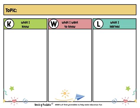 KWL Chart | 14 Templates - World of Printables