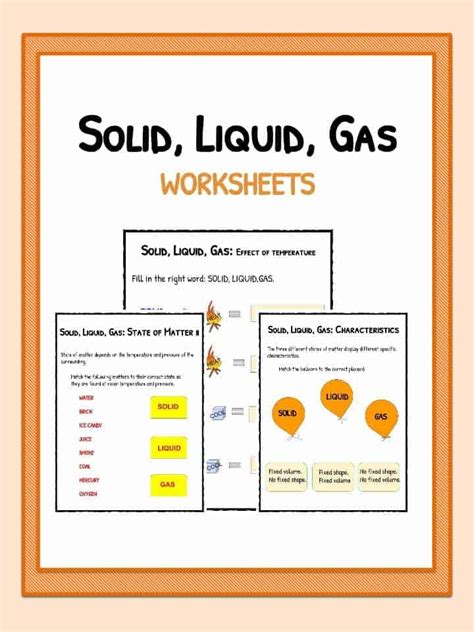 Solid, Liquid & Gas Worksheets | State Of Matter Teaching Resource