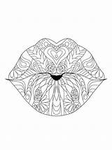 Printable Lips To Color sketch template