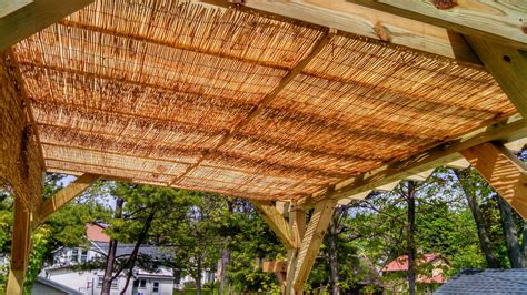 Incredible Bamboo Waterproof Pergola Roof Ideas References