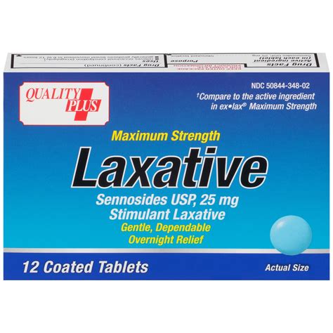 Quality Plus Maximum Strength Laxative Tablets 12 ct Box - Walmart.com ...